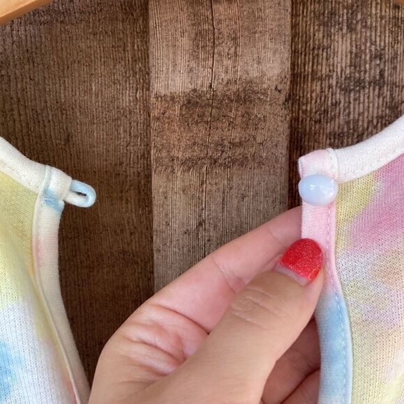 Fantastic Fawn Jump Right In Sleeveless Jogger SweatJumpsuit-Tie dye-Multicolor - Picture 8 of 12